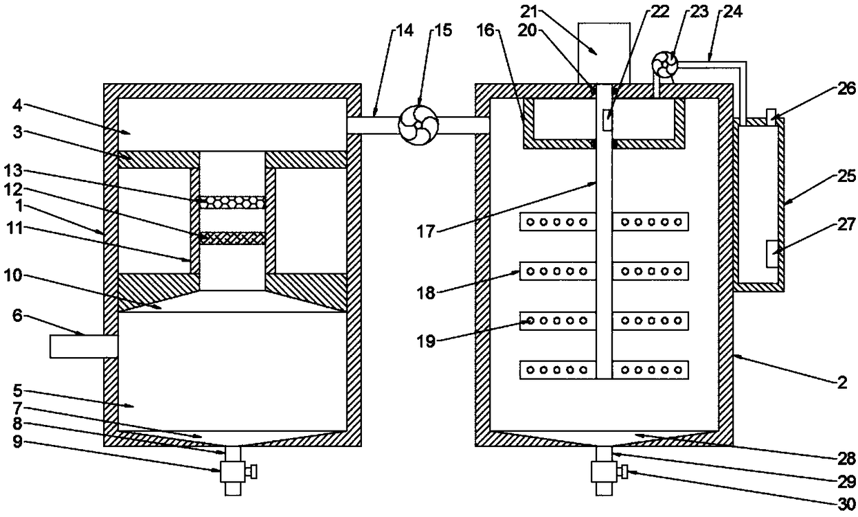 Domestic sewage treatment device capable of sterilizing quickly