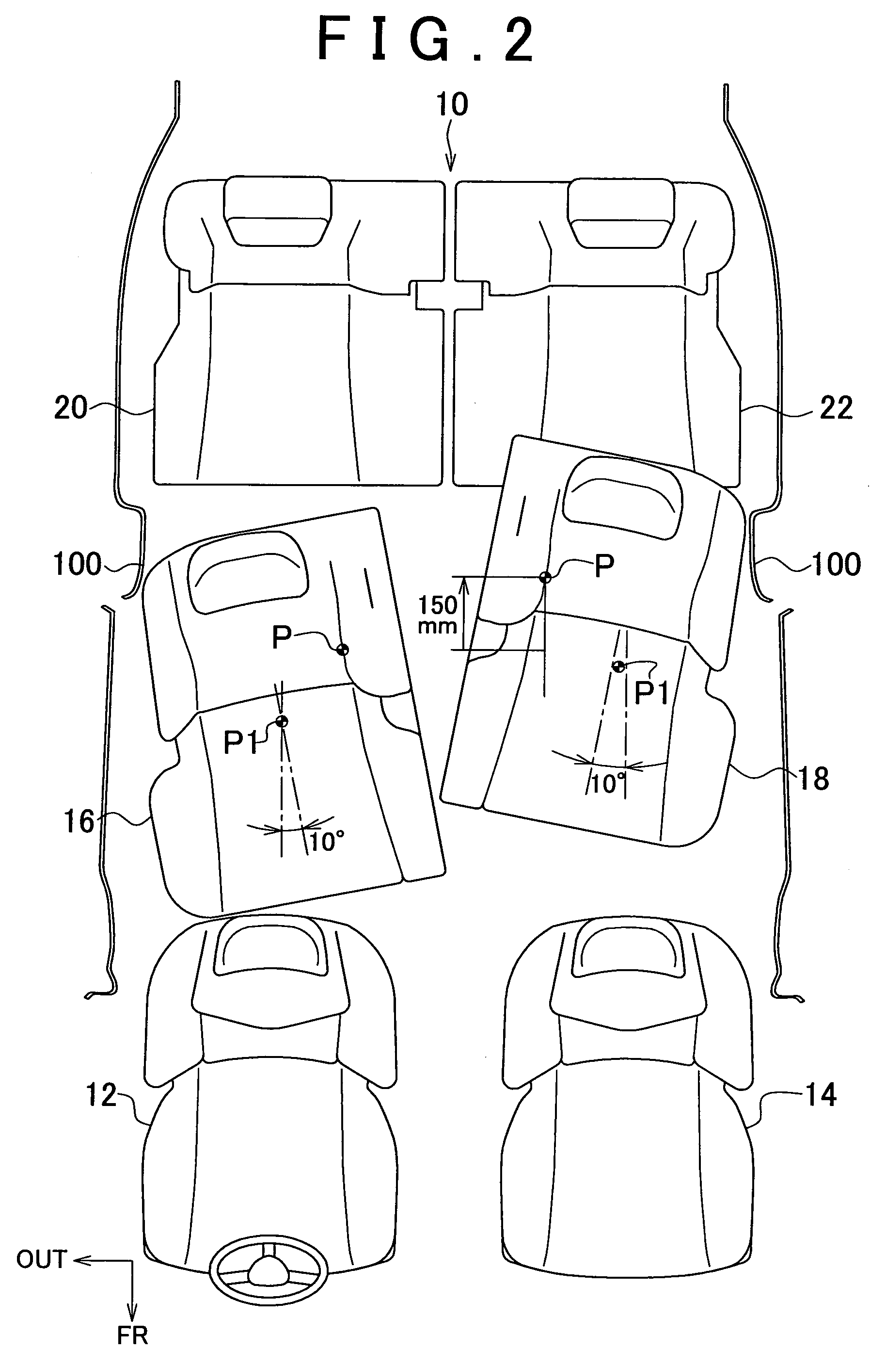 Vehicle seat arranging structure