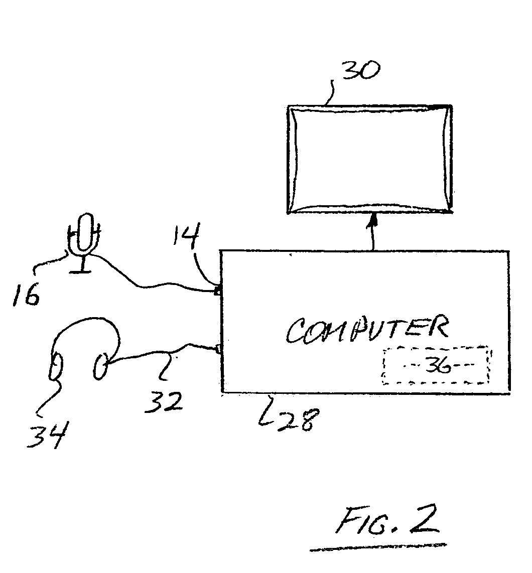 Computer-aided learning system employing a pitch tracking line