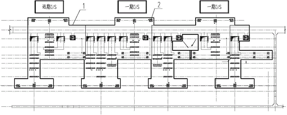 Assembly type height-adjustable outdoor GIS postposition embedded part and construction method thereof