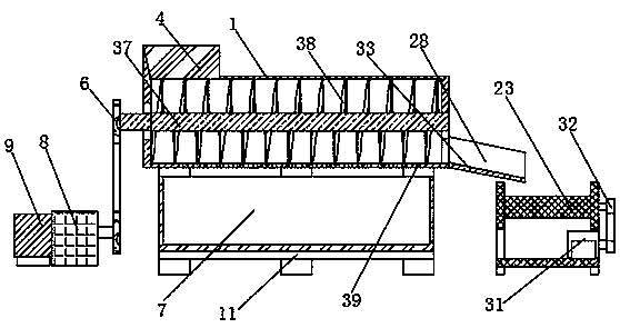 Solid-liquid separation device for household garbage pyrolysis treatment