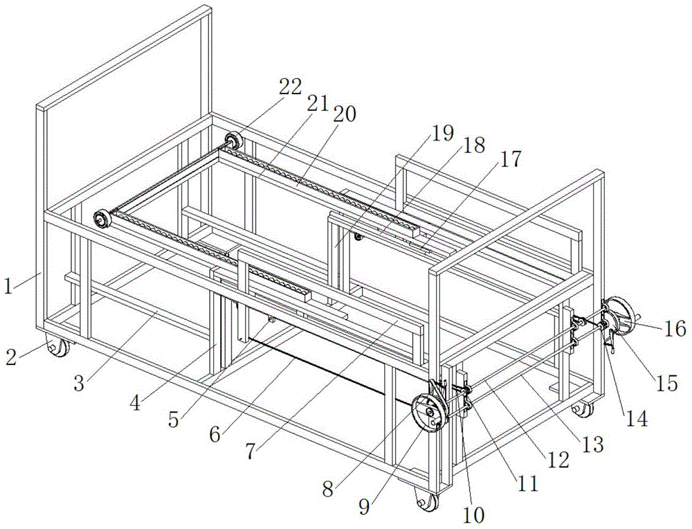 Nursing bed for patients with manual lifting of back and bending of legs