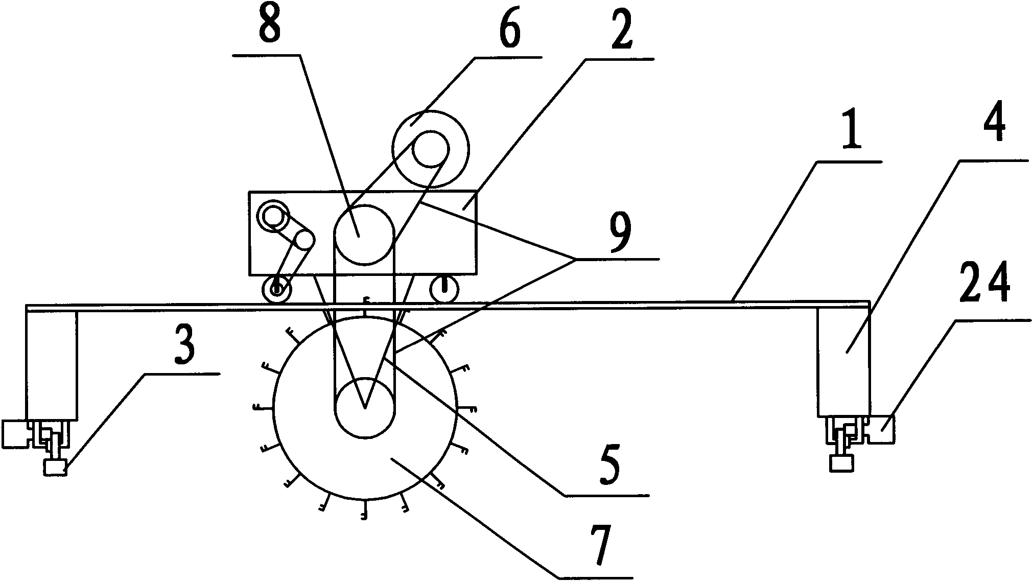 Flywheel type energy-saving turning and throwing machine