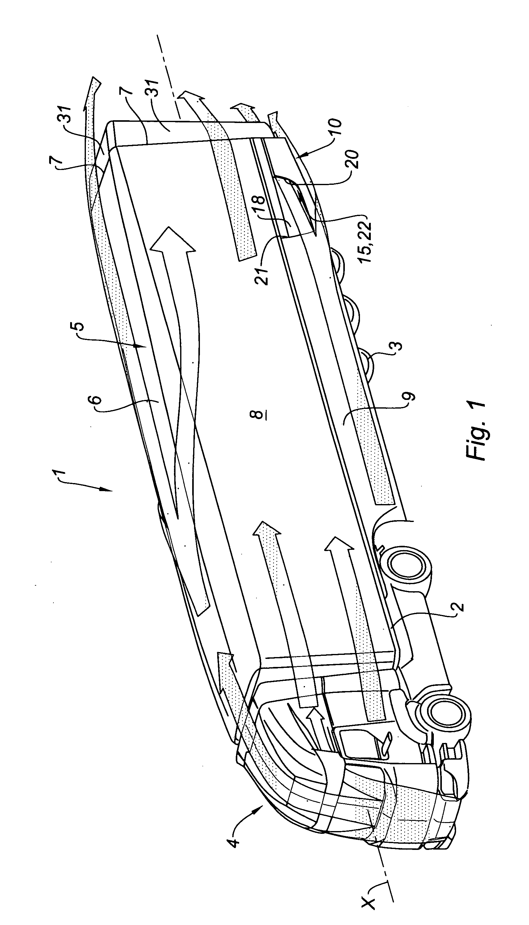 Rear aerodynamic device for a vehicle and vehicle equipped with such a device