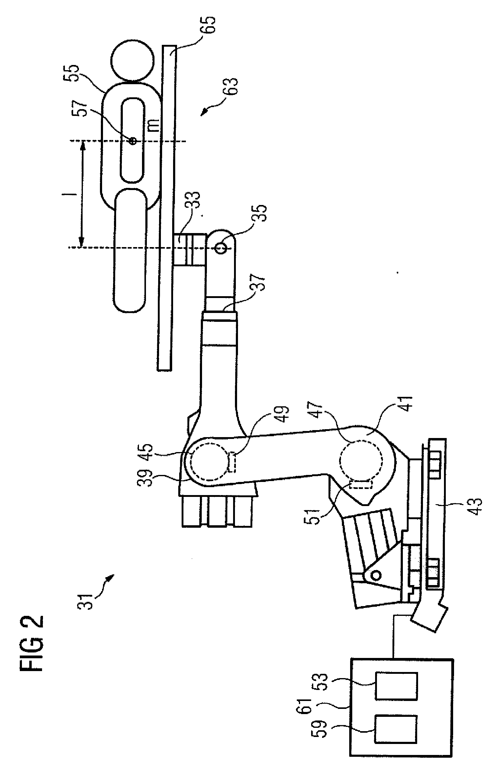 Positioning device and method for positioning a load