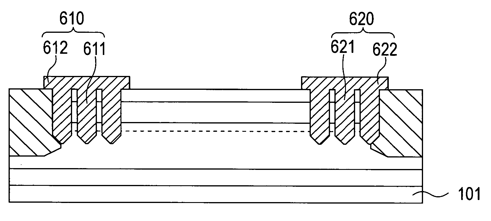 Semiconductor device having ohmic recessed electrode