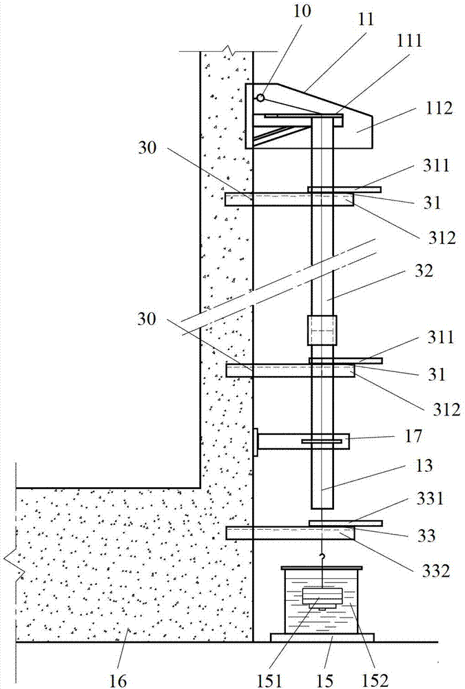 Plumb line horizontal displacement monitoring method and system