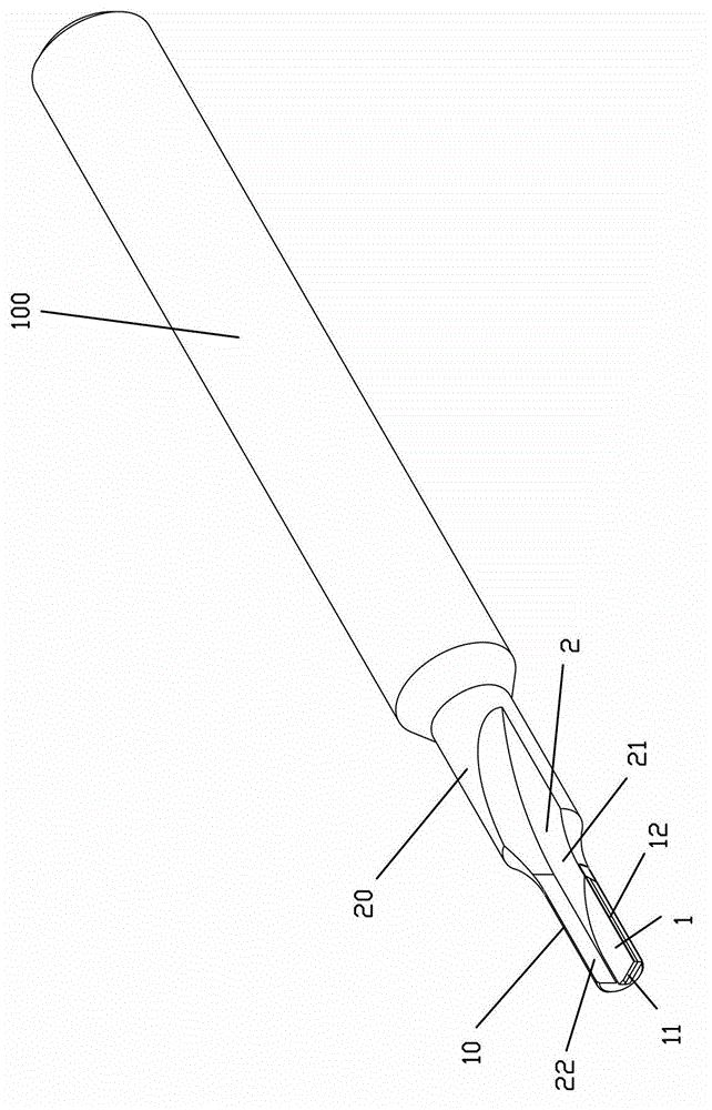 Miniature ultra-hard drilling and milling cutter special for machining ceramic materials and machining method thereof