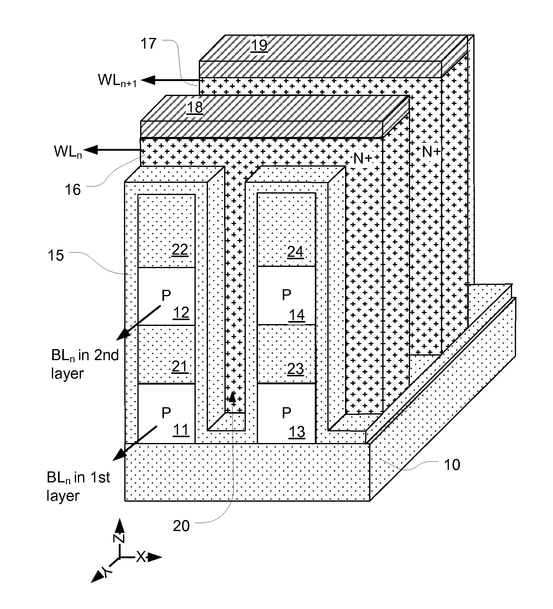 3D Memory Array With Improved SSL and BL Contact Layout