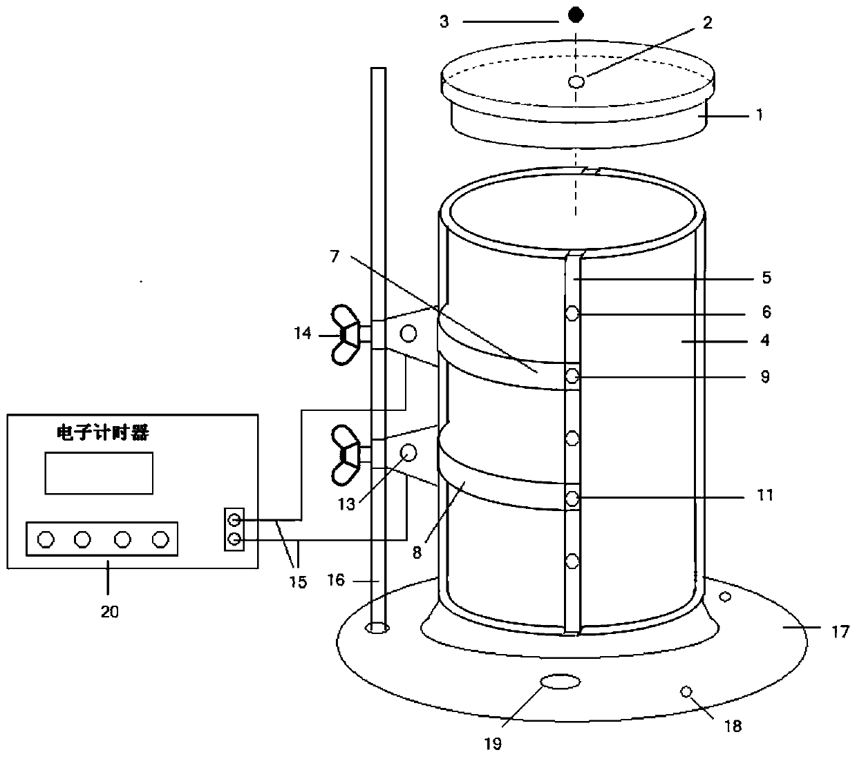 An experimental instrument for measuring liquid viscosity coefficient with a tube clamp photogate