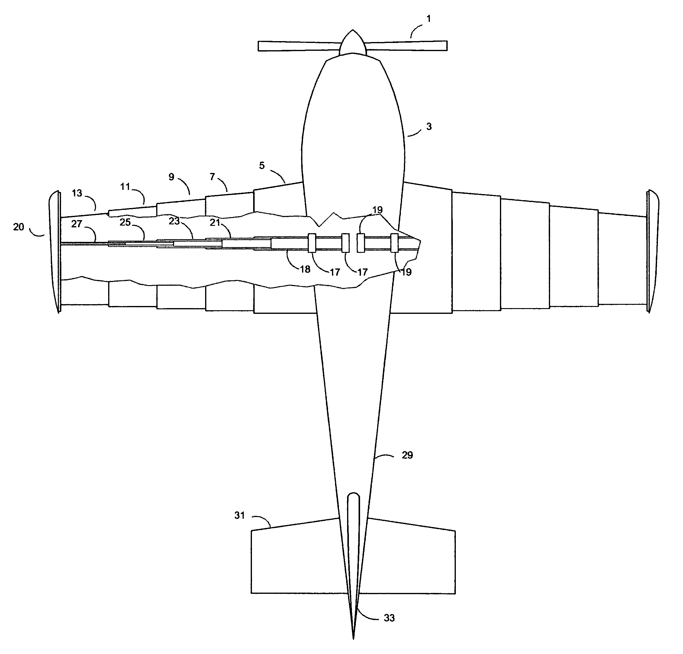 Telescoping wing and airfoil control mechanism