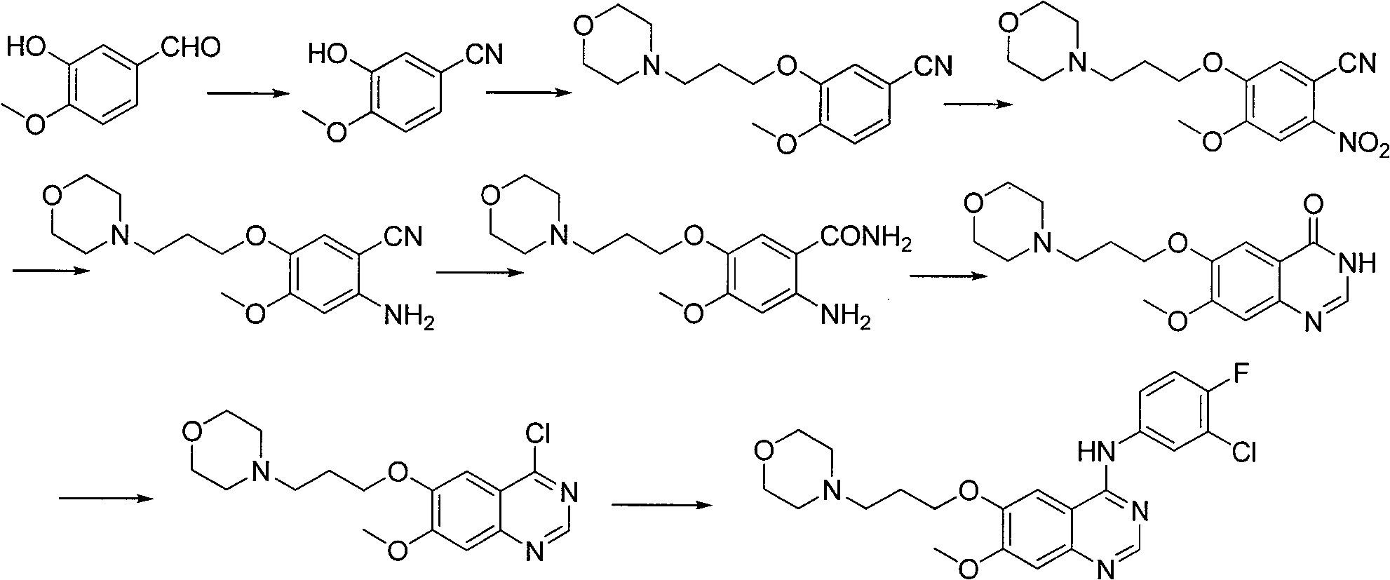 Method for preparing gefitinib