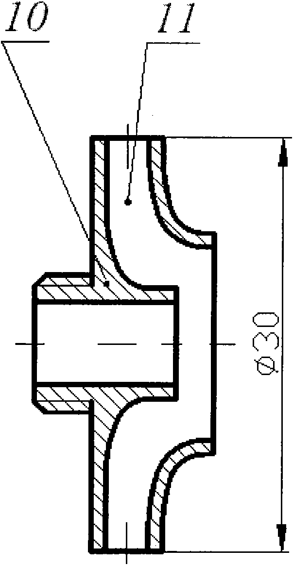 Polishing head for inner surface of elongated bend pipe