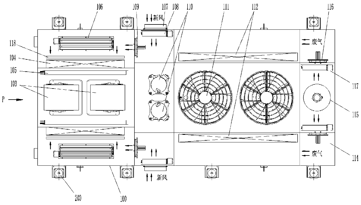 A kind of air conditioning unit for emu train set