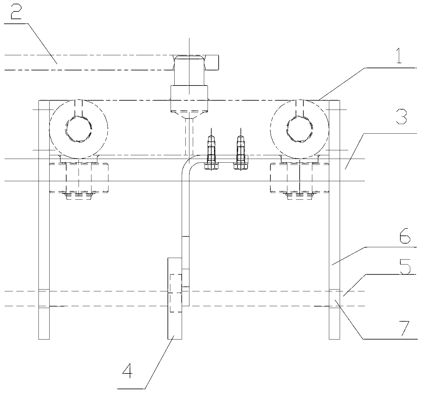 Displacement sensor traveling positioning device