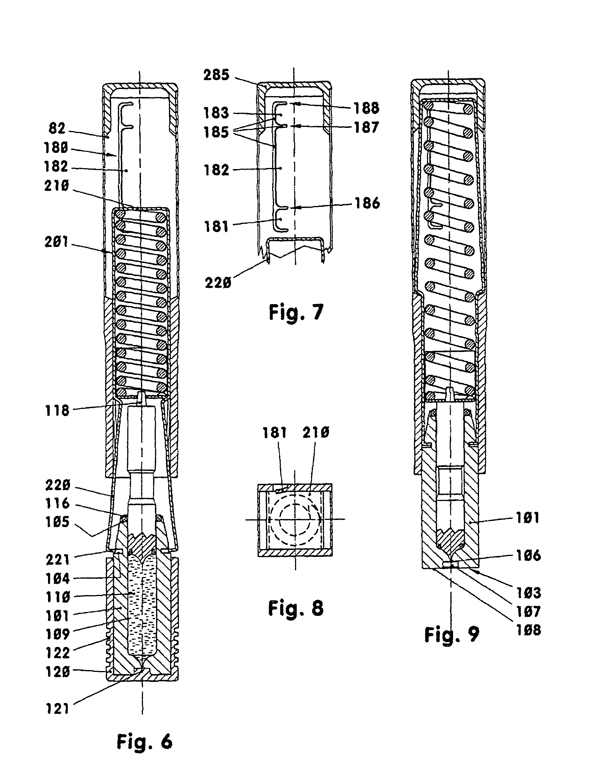 Single-use injector having a flexurally elastic housing