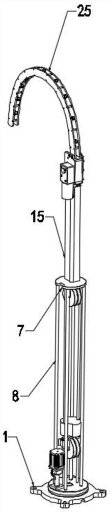 Charging pile take-up and pay-off device with motor matched with movable pulley