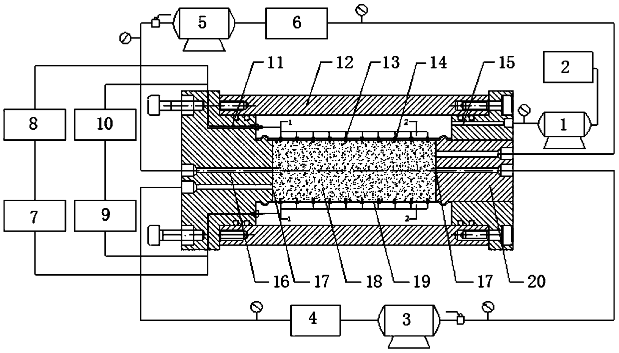 Water-rich loose and broken coal and rock mass grouting solidification experimental device and effect evaluation method