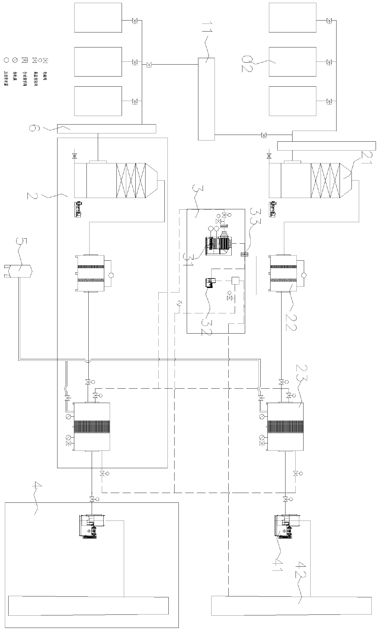 Treatment system and treatment method for adsorption, concentration and catalytic combustion of waste gas from paint spraying line