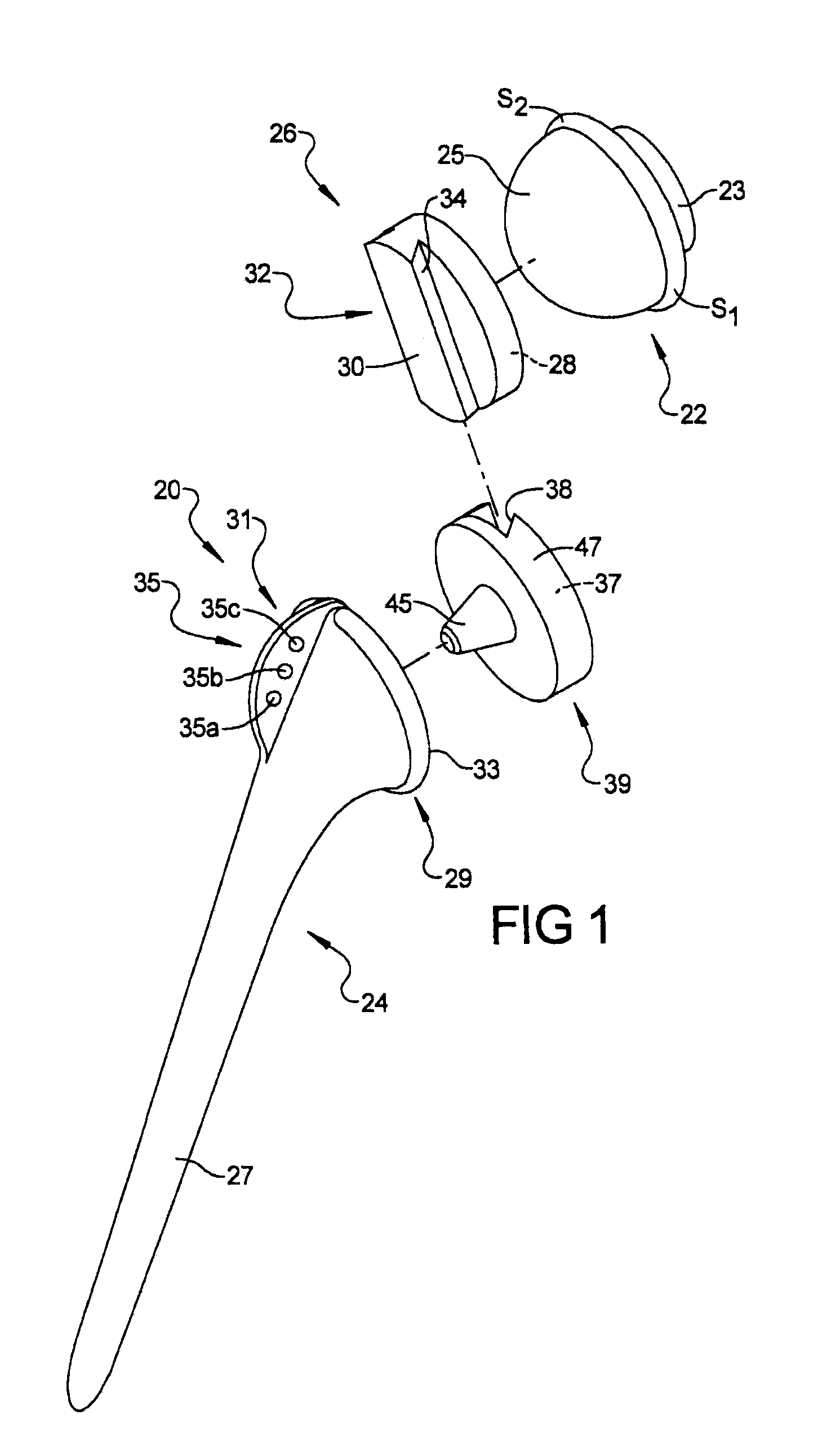 Humeral Implant Having A Floating Bearing