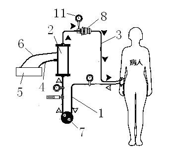 Device and method for eliminating pathogens in blood