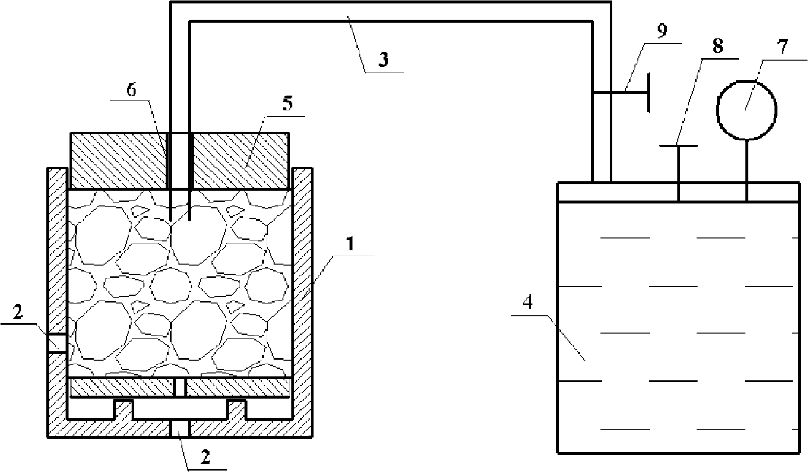 Testing device and testing method for engineering mechanical properties of falling rock backfill