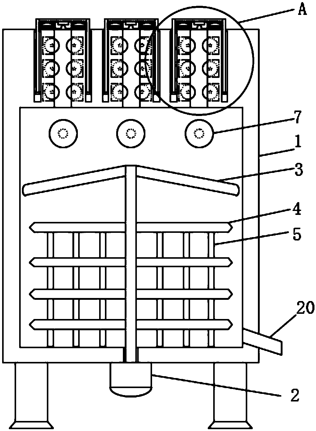 Defective lawn composite fabric processing device with pre-processing structure