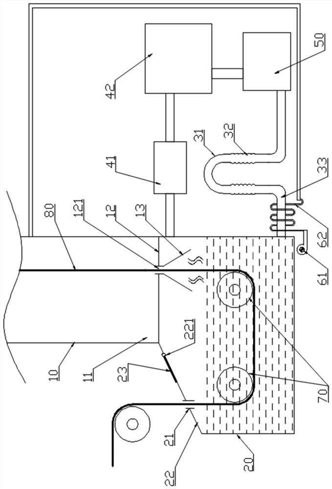 A vertical annealing device for enameled wire