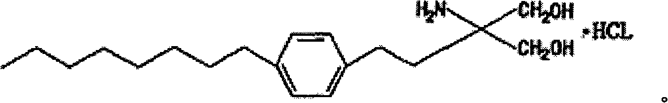 2-amino-2-(2-[4-octyl phenyl]ethyl)-1,3-propanediol hydrochloride preparation and preparation method thereof