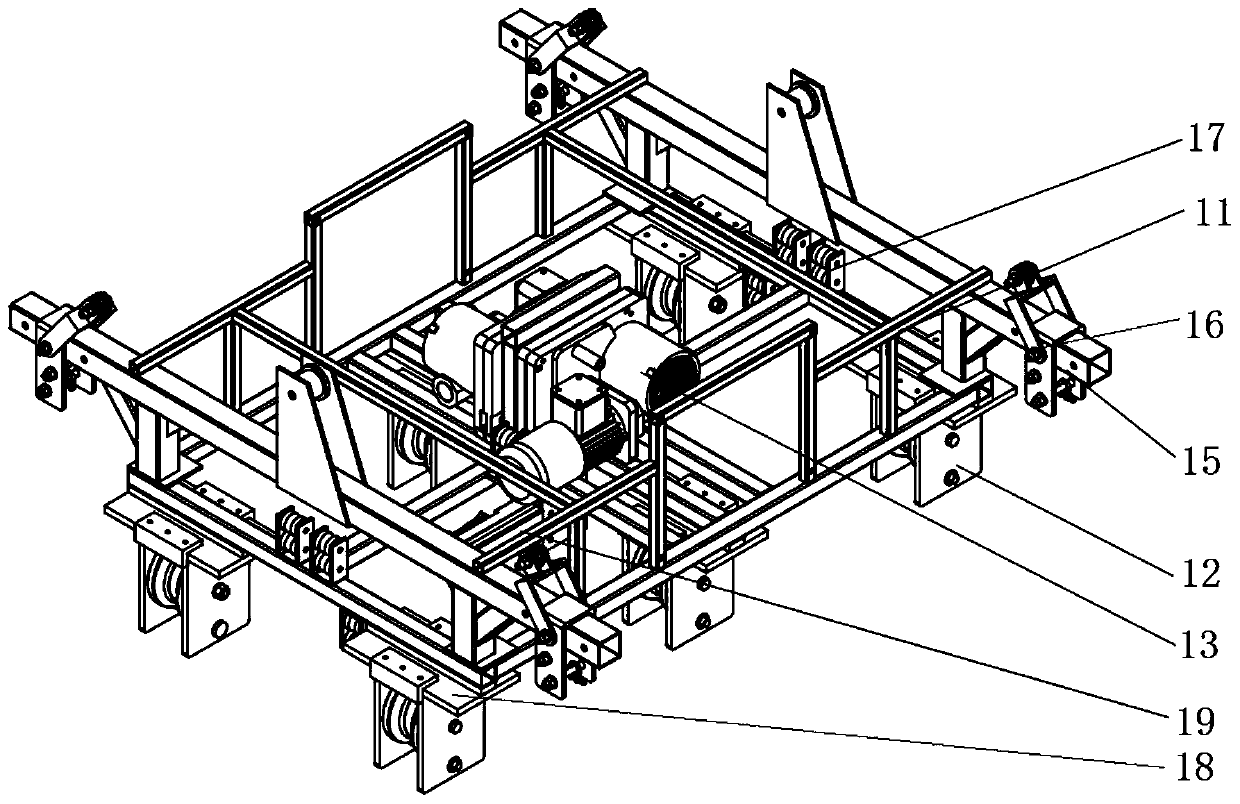 Planetary walking trolley for detecting and maintaining main cable and sling of suspension bridge