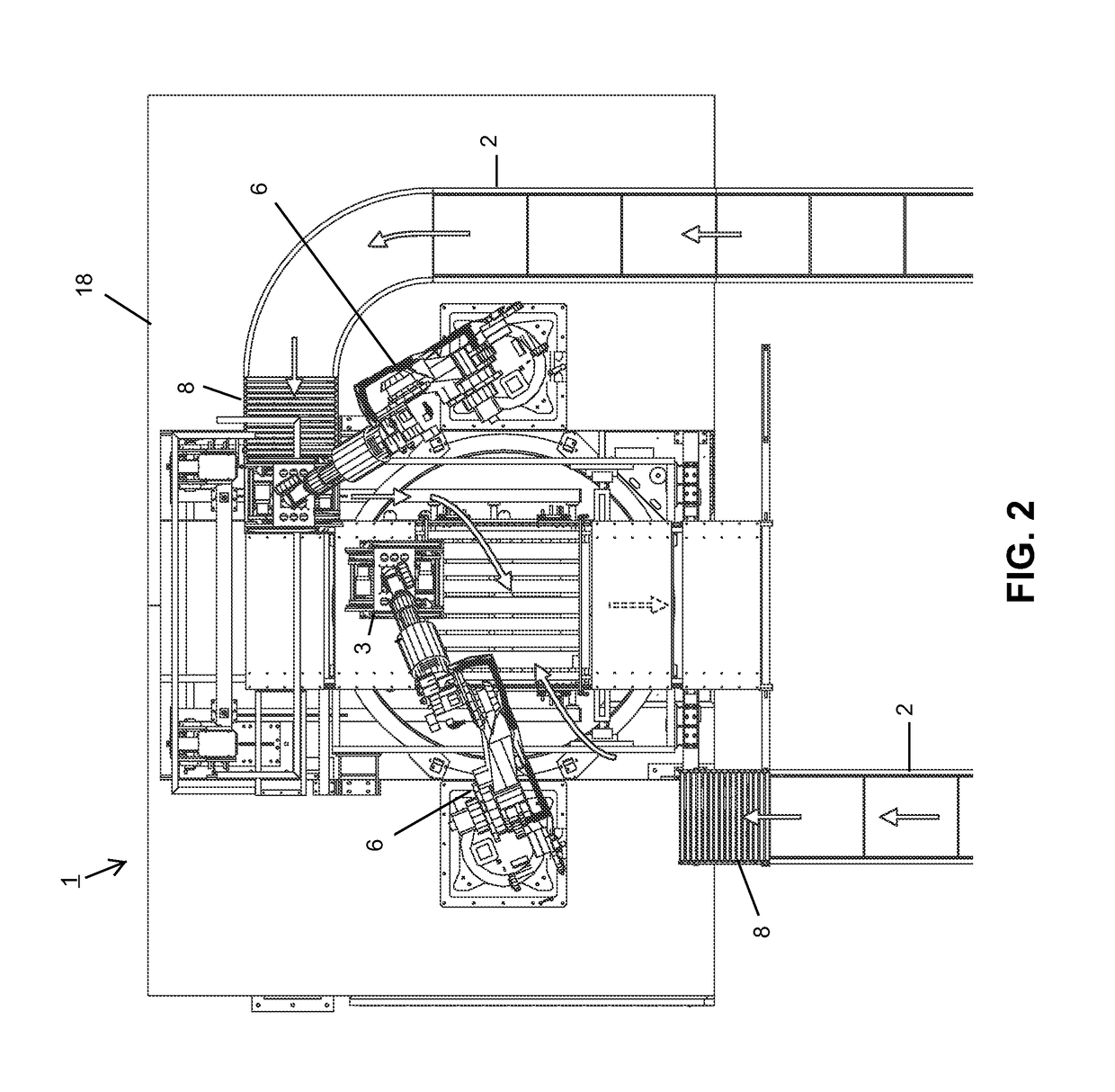 Stacking apparatus and method of multi-layer stacking of objects on a support