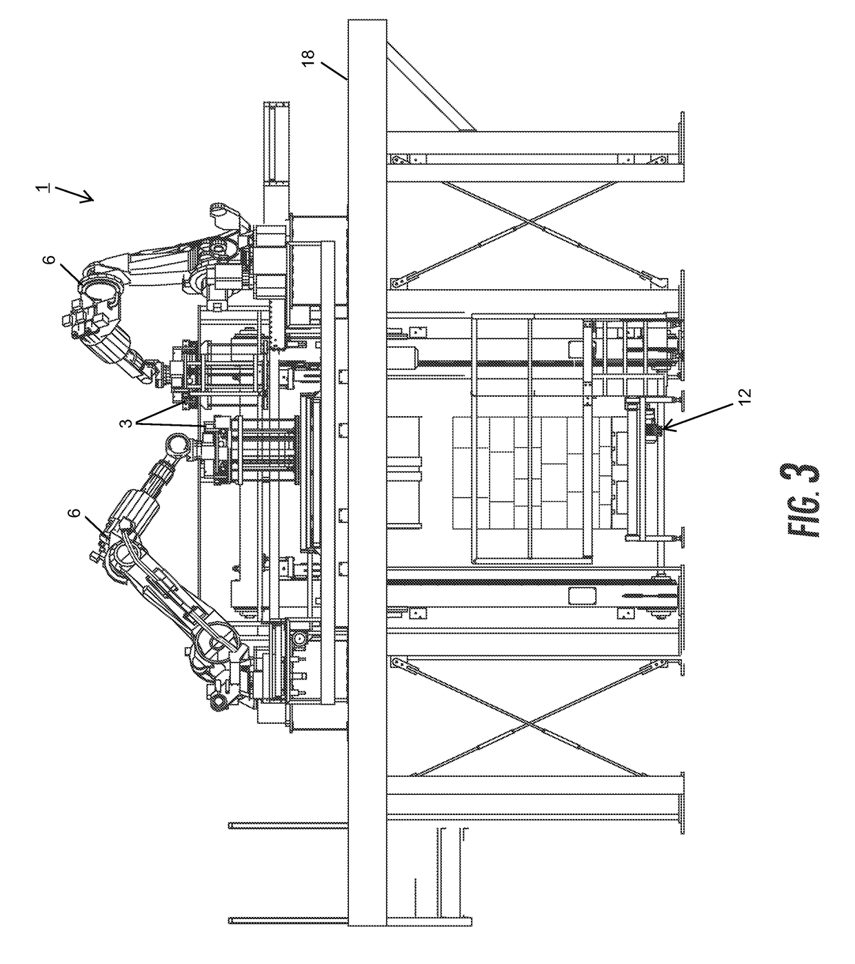 Stacking apparatus and method of multi-layer stacking of objects on a support