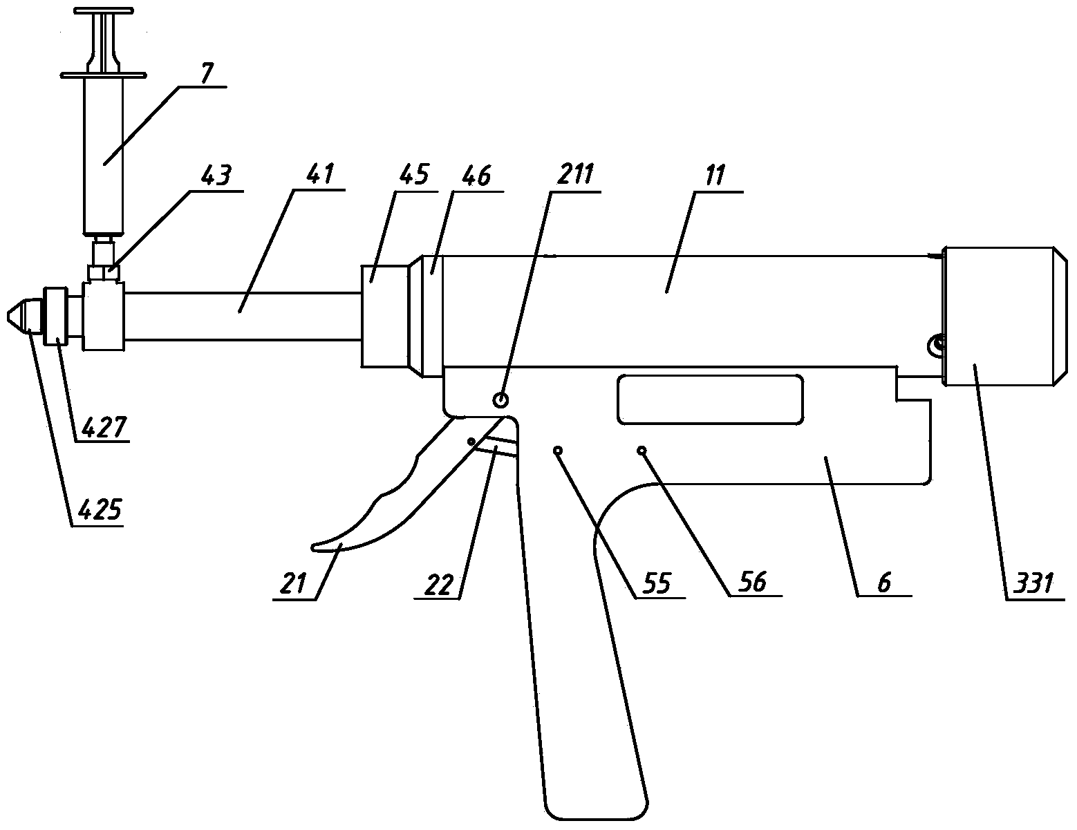 Pneumatic needleless injector