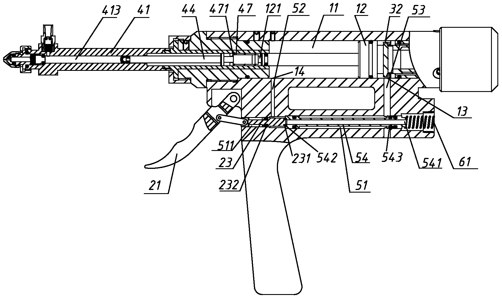 Pneumatic needleless injector