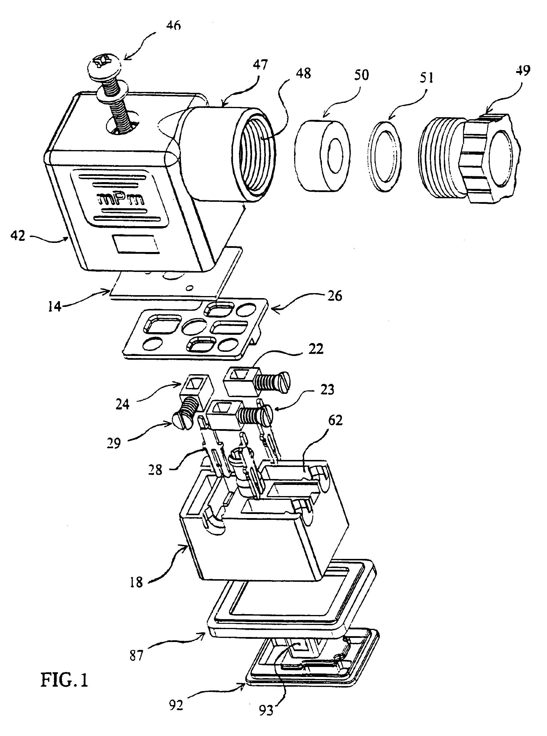 Field-attachable connector with sliding contacts