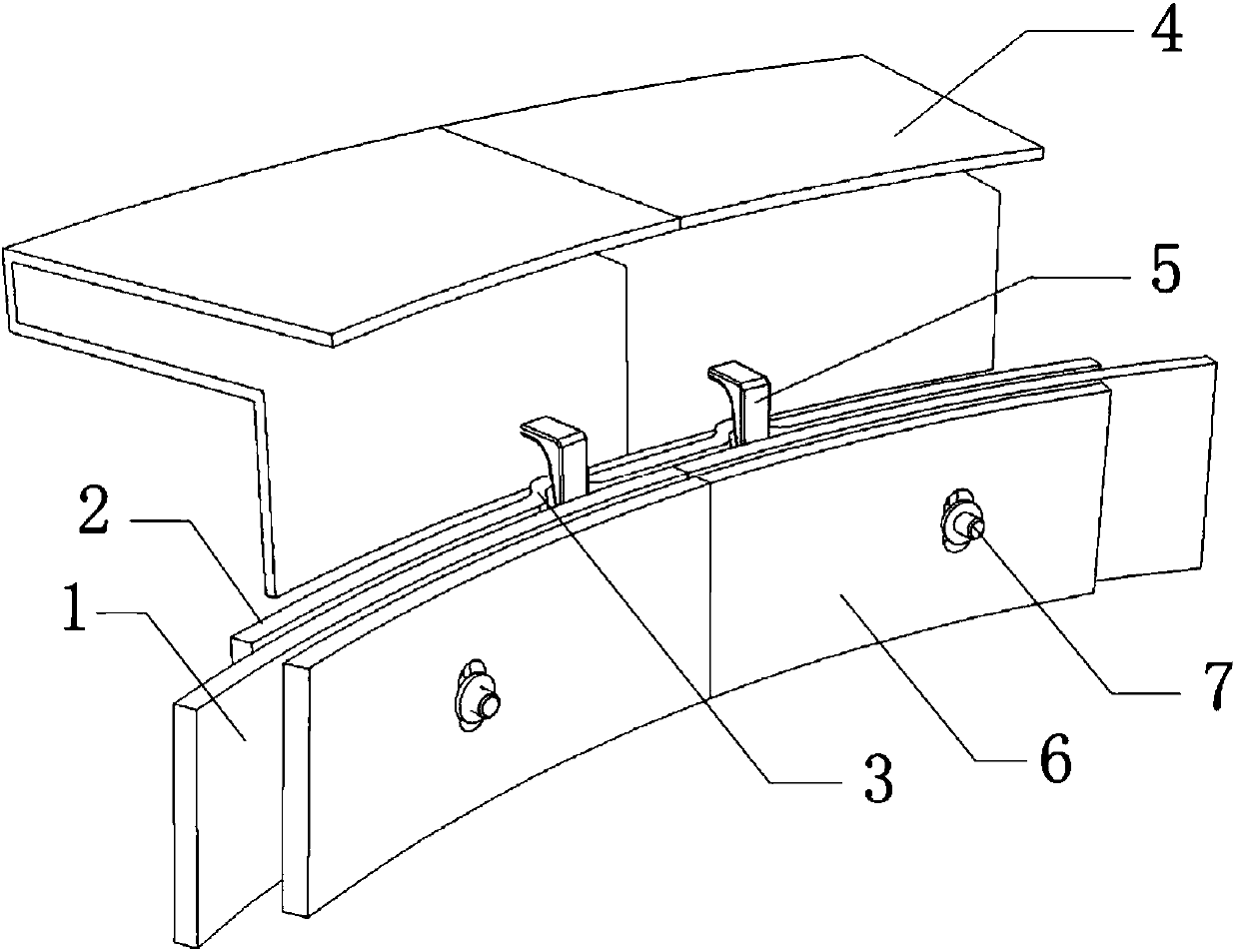 Arc surface decorative panel installation structure