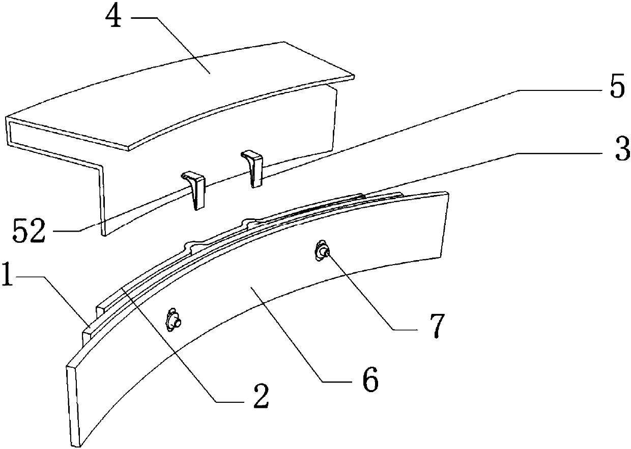 Arc surface decorative panel installation structure