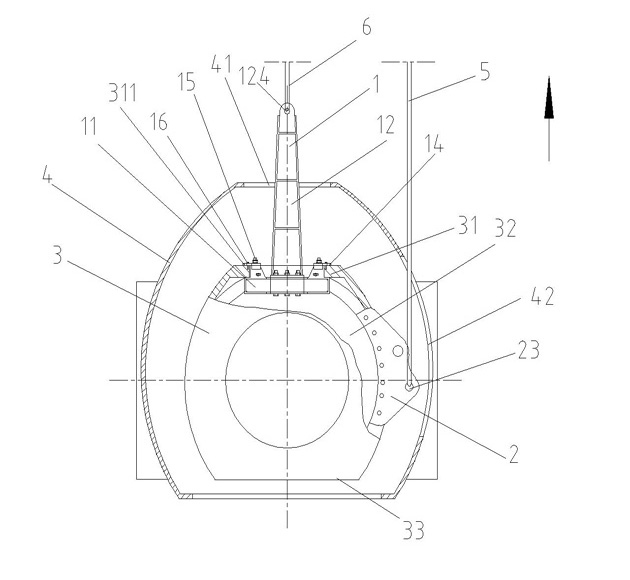 Special hanger with guide cover wheel hub and turning and hanging method