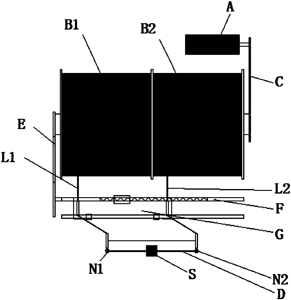 Double-cable winch device for ultrasonic hole and groove formation quality inspection