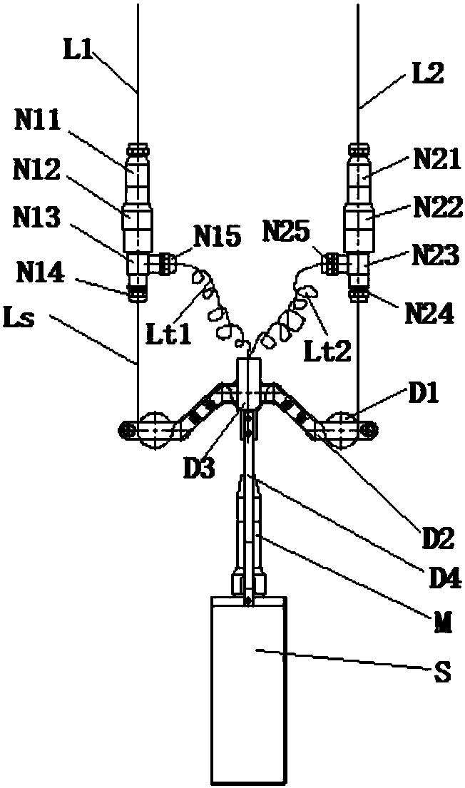 Double-cable winch device for ultrasonic hole and groove formation quality inspection