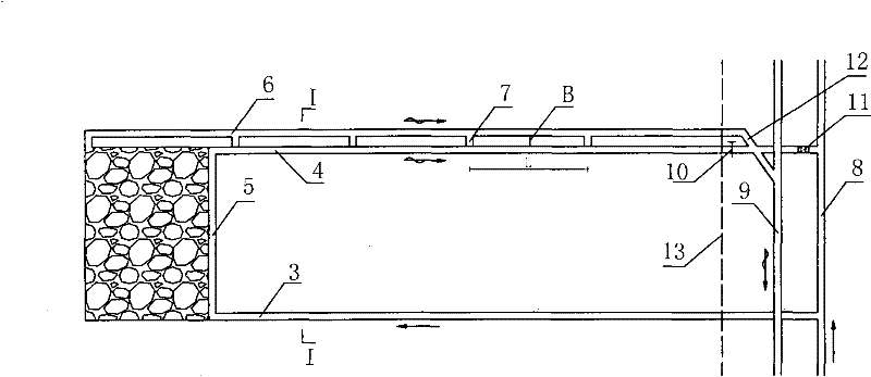 U+I type ventilating system for top-coal caving face