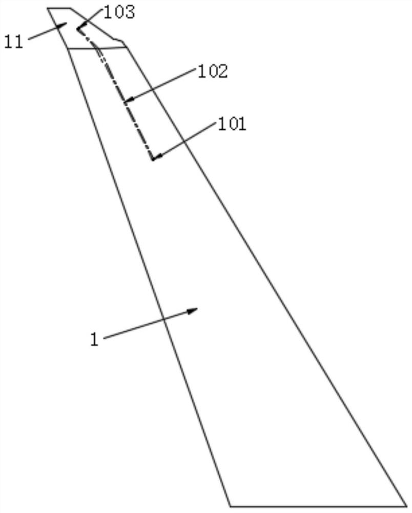 Structure for enhancing vortex surfing, wing and aircraft