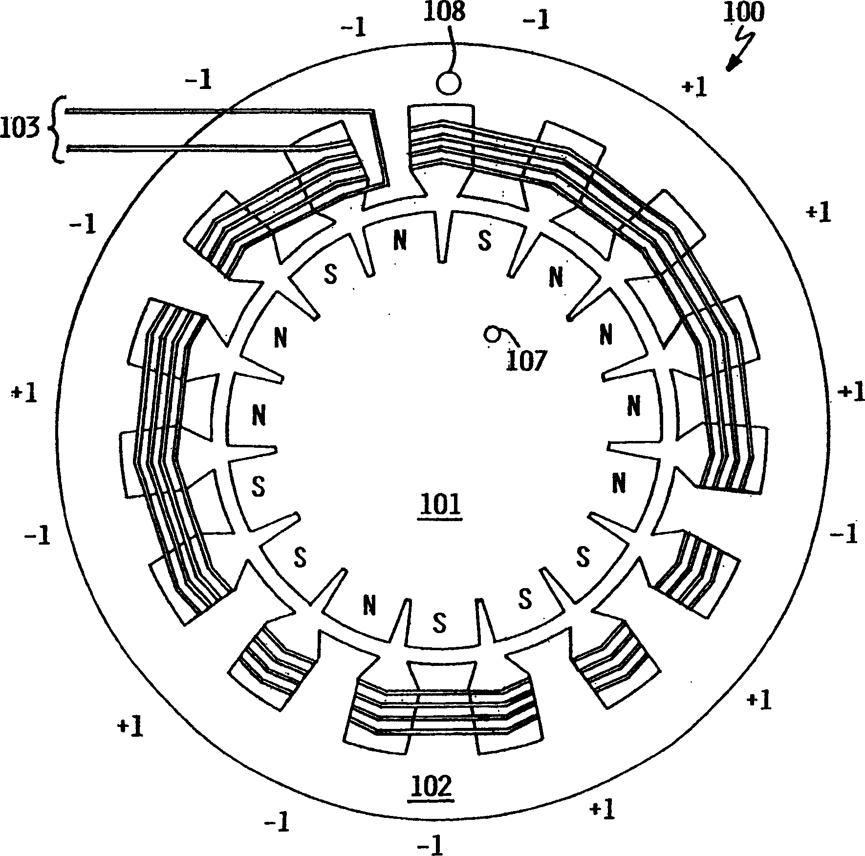 Electrical pulse generator using pseudo-random pole distribution