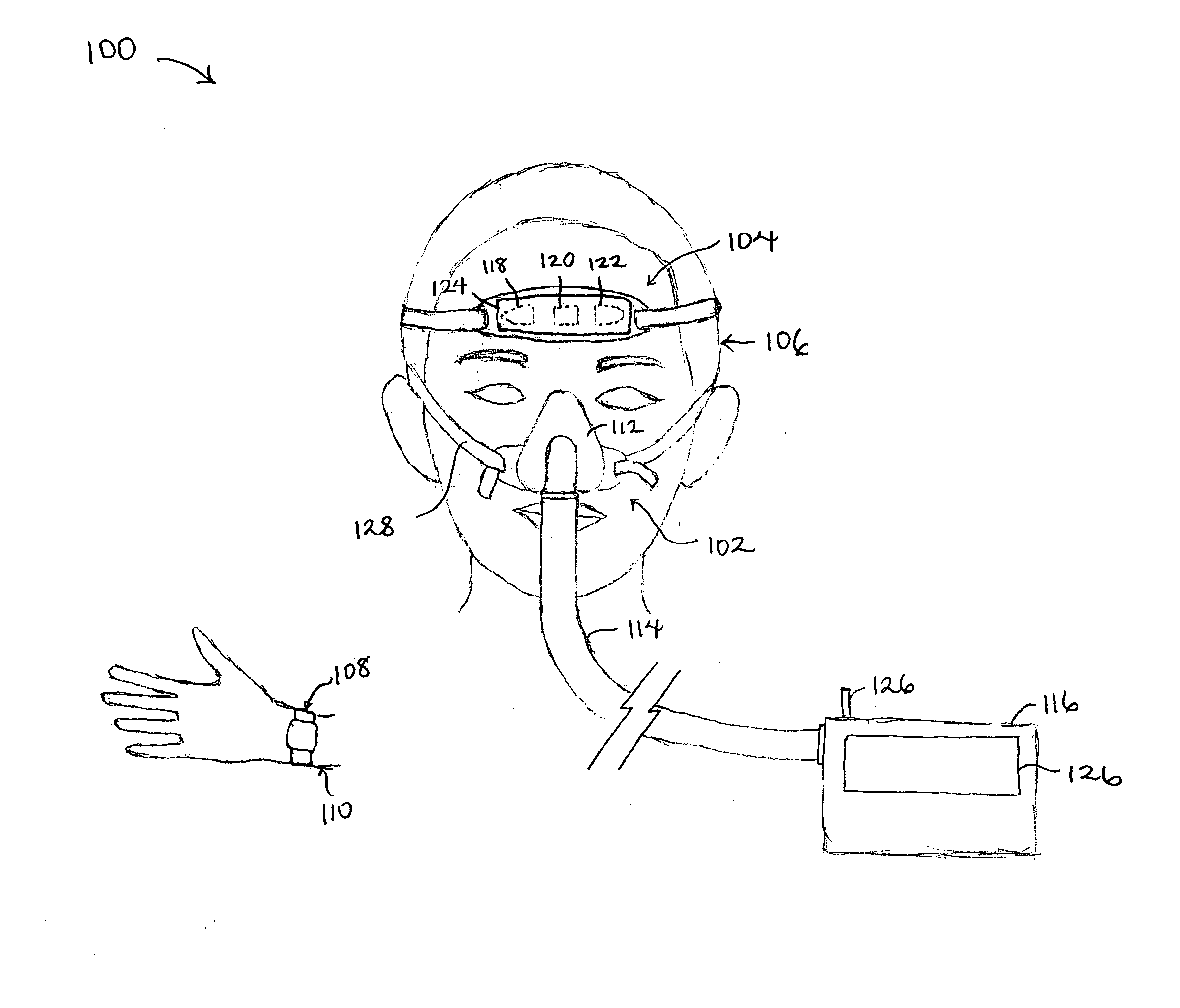 Pressure support system with dry electrode sleep staging device