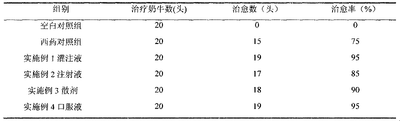 Traditional Chinese medicine composite for treating mastitis of dairy cattle