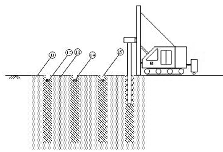 Device and method for densely reinforcing miscellaneous fill foundation through deep resonance