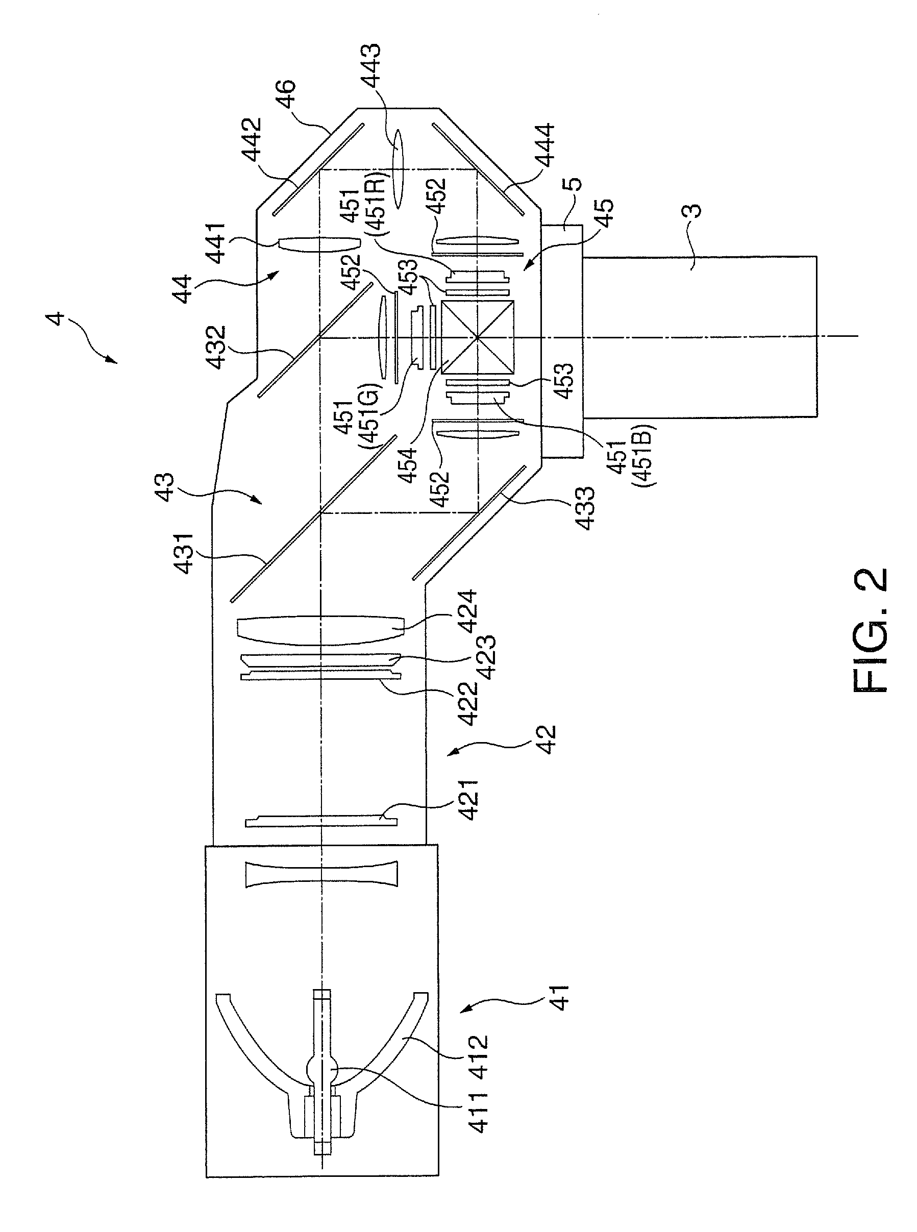 Projector with a projection position adjusting device