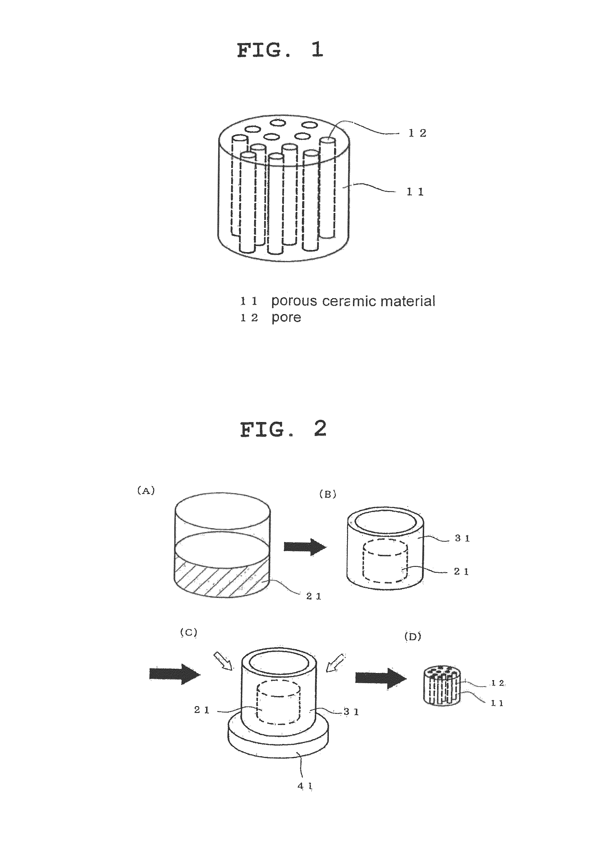 Porous ceramic material and method of producing the same