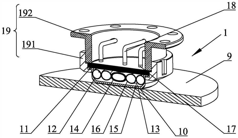 Air bag polishing head mechanism capable of adjusting pressure in sections and air bag polishing device