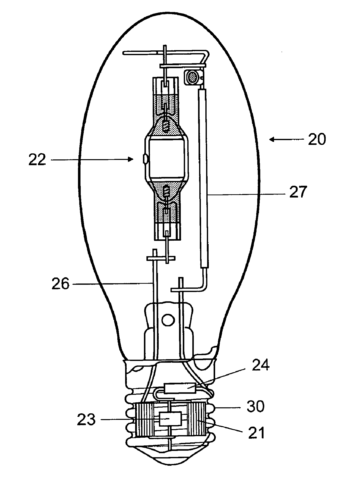 High-pressure discharge lamp with improved ignitability and high-voltage pulse generator